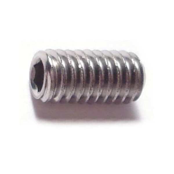 Midwest Fastener 4mm-0.70 x 8mm A2 Stainless Steel Coarse Thread Cup Point Hex Socket Headless Set Screws 10PK 79663 - main